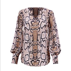 Gently worn serpentine blouse! Goes great with leggings and jacket or with jeans